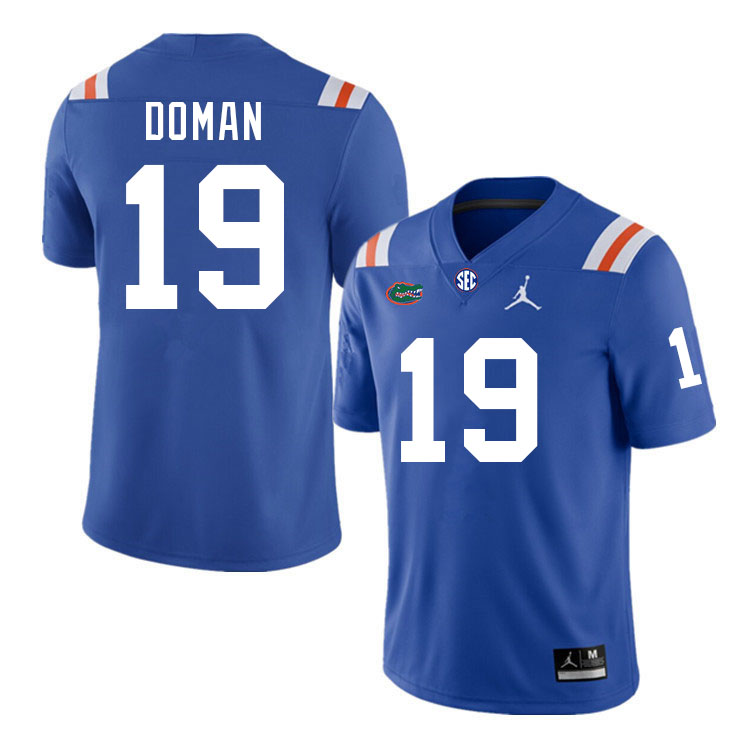 Florida Gators #19 Tommy Doman College Football Jerseys Stitched-Throwback